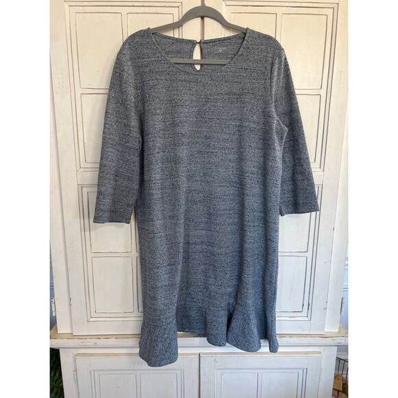 Garnet Hill size large heathered gray casual comfortable dress - Picture 1 of 4